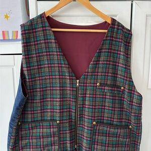 Stylish Plaid Men's Vest with Zipper